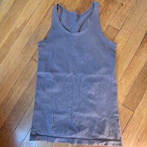 Athleta ribbed grey racerbank tank, size small